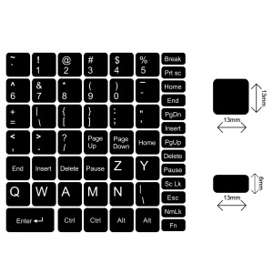 NAKLEJKI KLAWIATURA PL INT Keyboard Uniwersalne do Laptopów PC 13x13 13x6