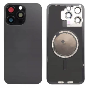 TYLNY Panel Szkło Ramka do Apple iPhone 15 Pro Max Black + Magnesy MagSafe