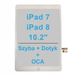 DOTYK SZYBA Digitizer Szybka Z Dotykiem Dla Apple iPad 7/8 Gen 10.2" White