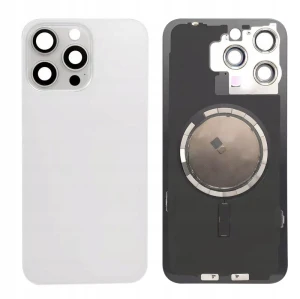 TYLNY Panel Szkło Ramka do Apple iPhone 15 Pro Max White + Magnesy MagSafe